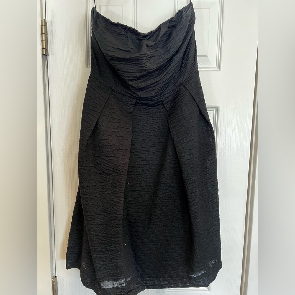Strapless black jcrew dress